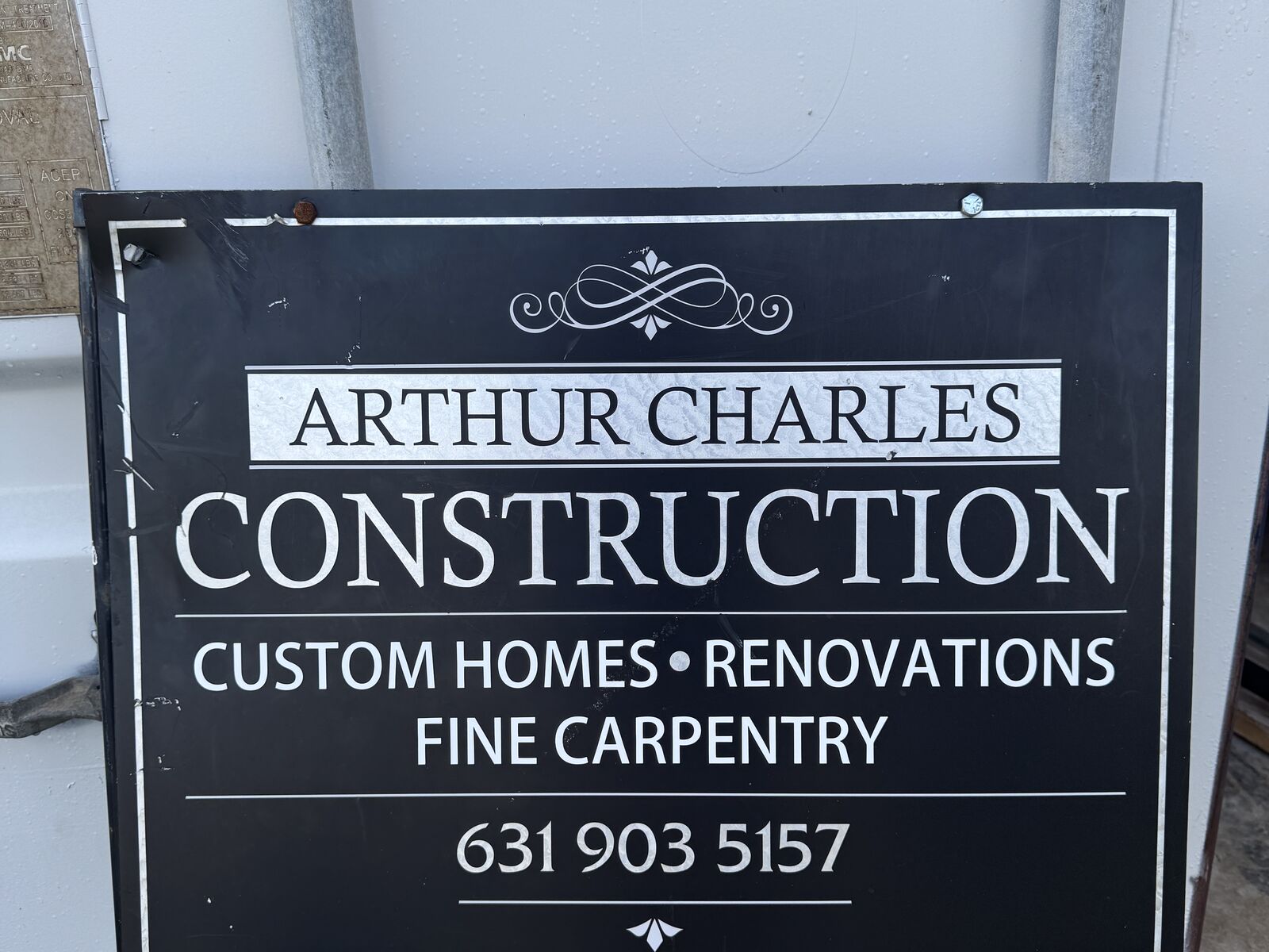 Arthur Charles Construction job site sign in Lewes, DE