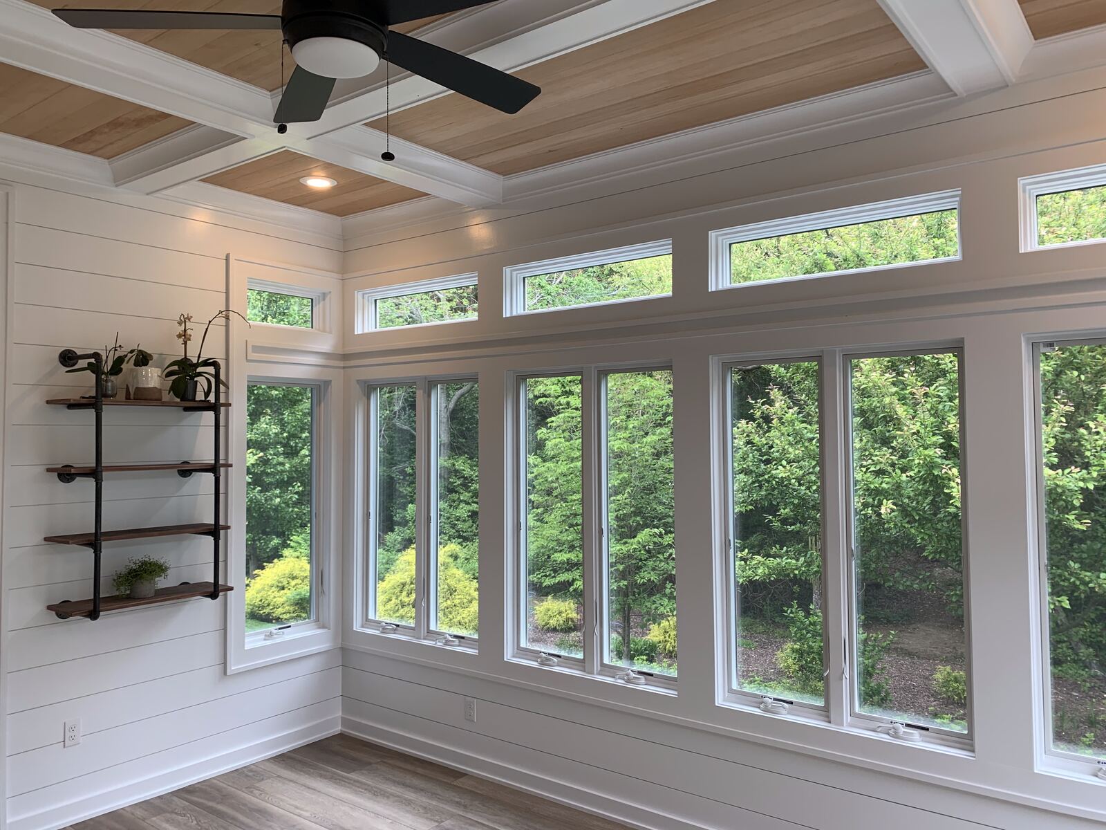 Shiplap interior and casement windows in a Sussex County, DE home