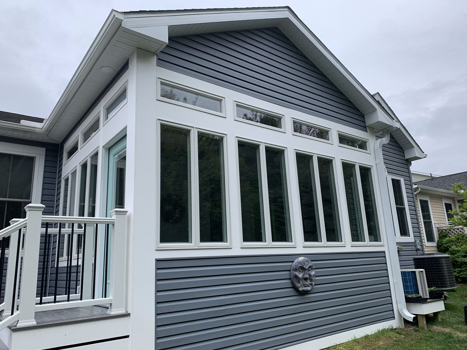 Exterior window wall on a dark-sided home in Sussex County, DE