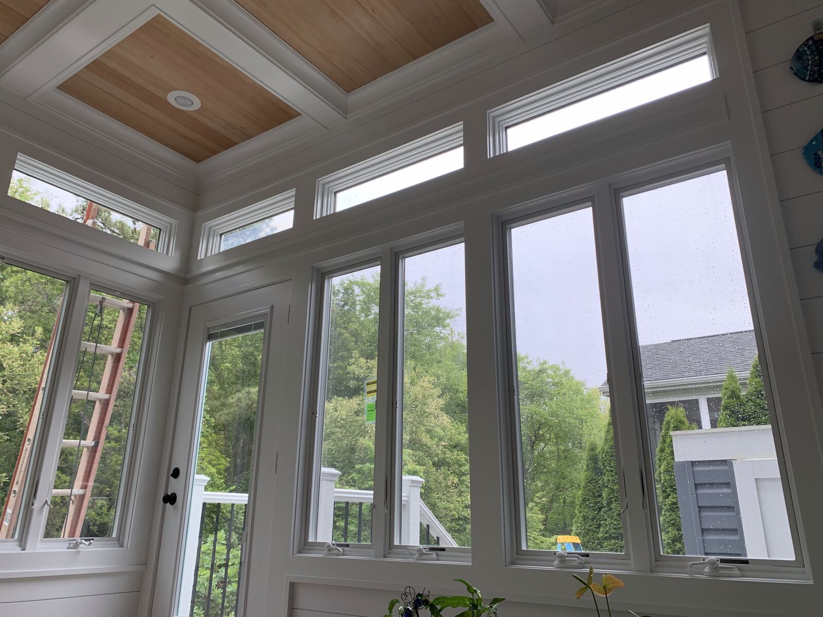 Window wall with transoms in a custom home in Lewes, DE